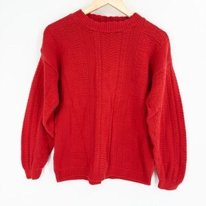 Vintage Carriage Court Christmas Sweater Womens M Red Snowflake 90s Retro Cotton